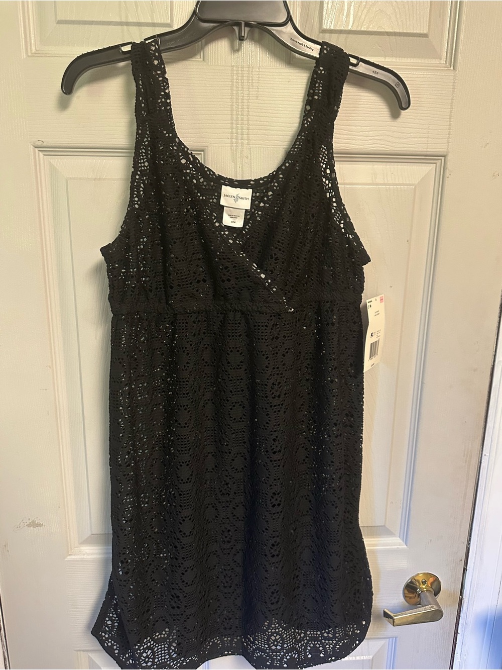 Jaclyn Smith Black Lace Sleeveless swim cover up black
